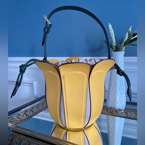 Kate Spade Novelty Petal Flower Bucket Bag- Yellow Morning Light - Picture 2 of 12